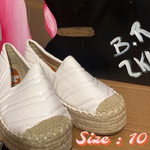 White cover toe flats